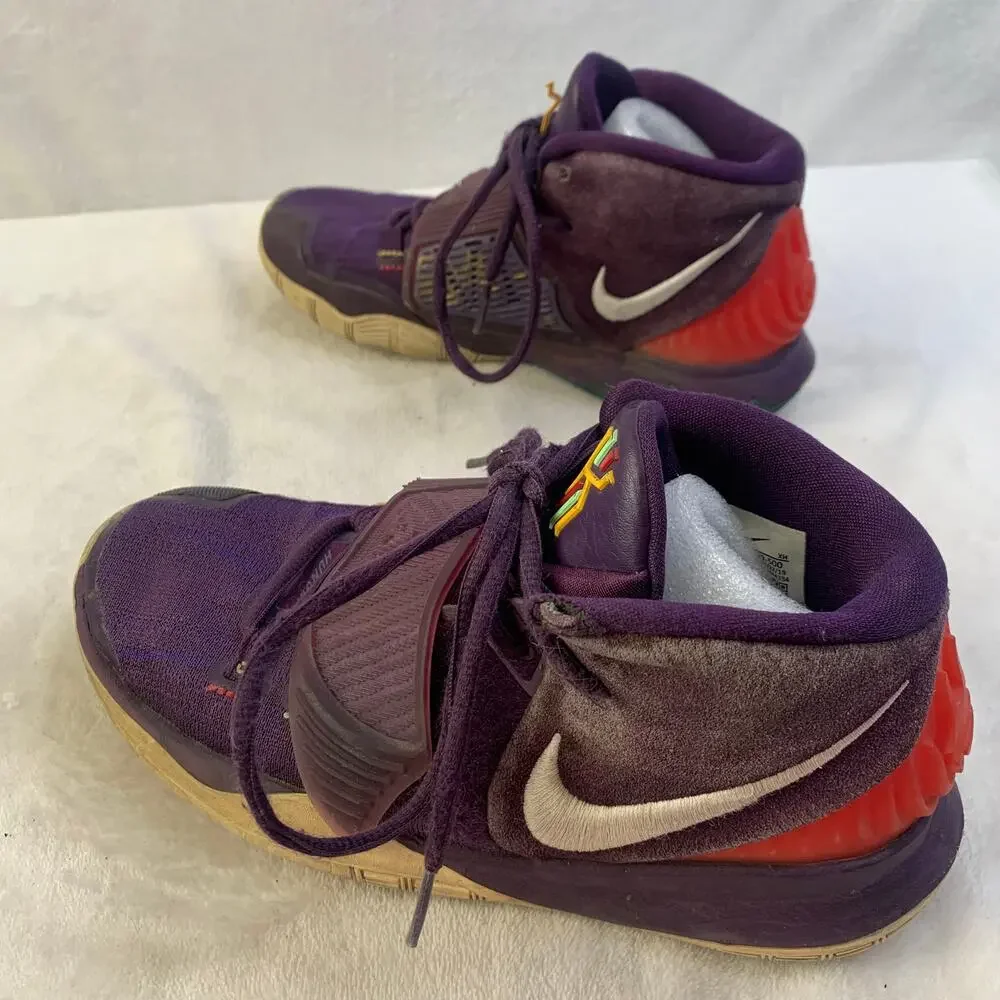 Nike Kyrie 6 Enlightenment Youth Sz 5.5 Purple Suede Basketball Sneakers Shoes